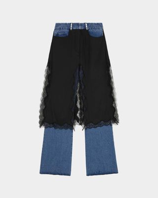 Kia Trouser in Denim & Satin