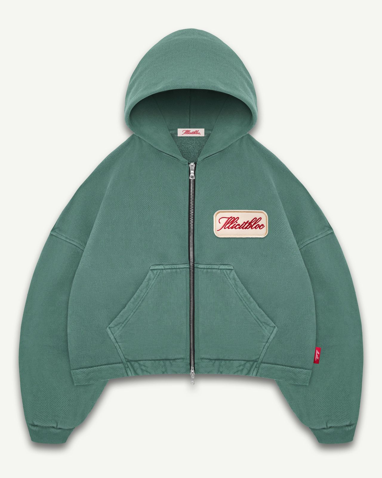 PATCHWORK TITANWEAVE™ ZIP HOODIE - WASHED GREEN