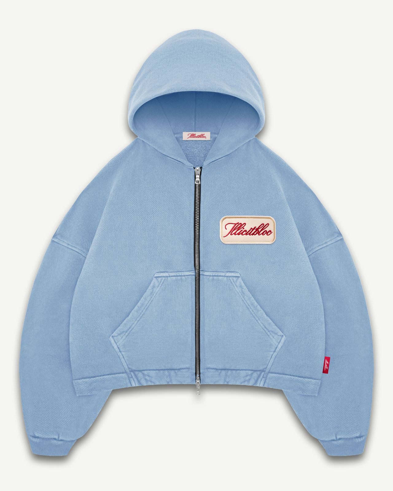 PATCHWORK TITANWEAVE™ ZIP HOODIE - POWDER BLUE