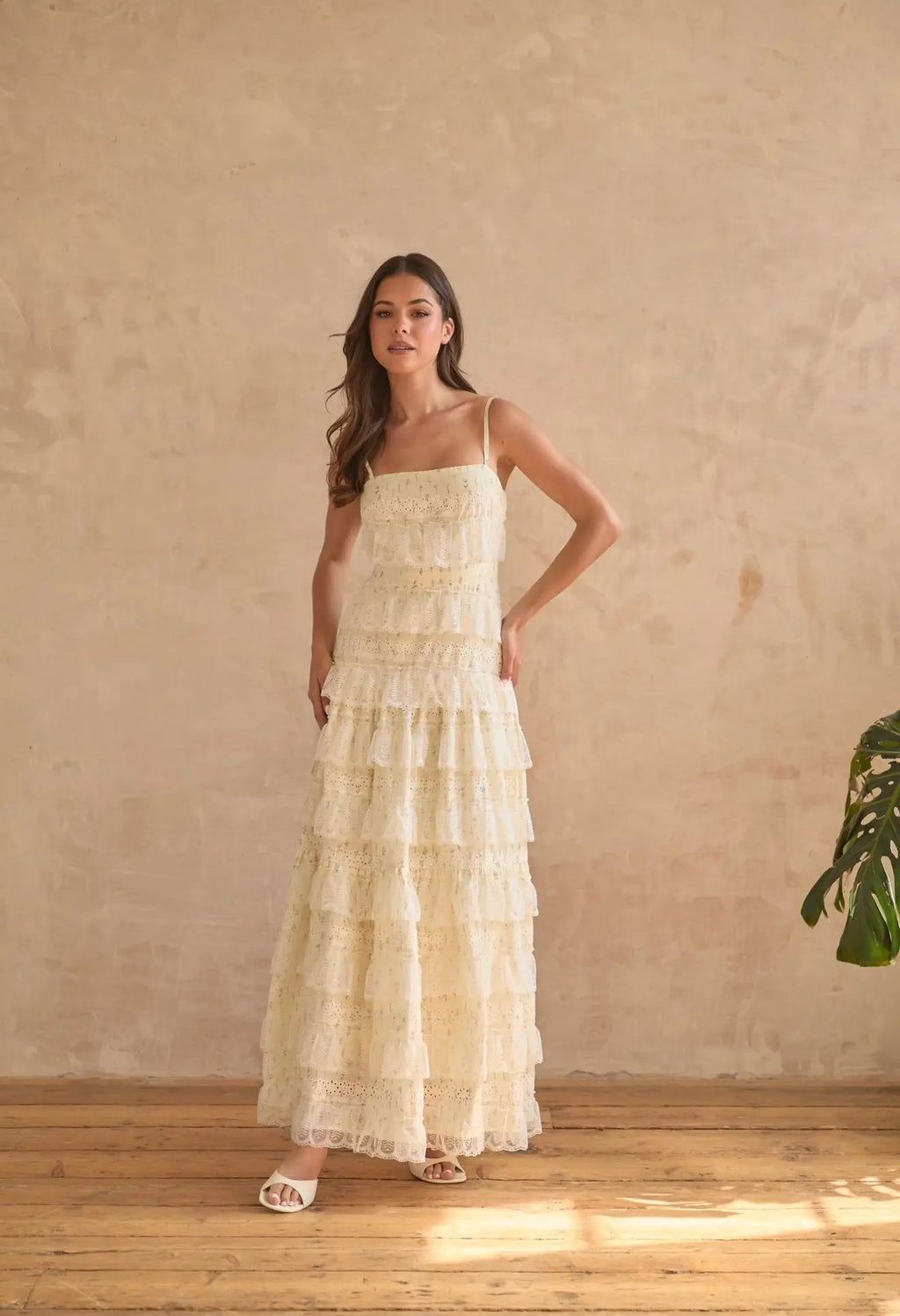 LOVETTE MAXI LACE DRESS YELLOW