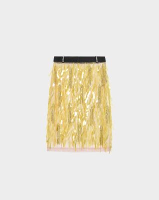 Emilia Midi Skirt in Embroidered Tulle