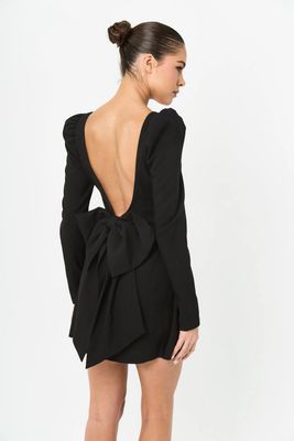 BOW DRESS BLACK — ROUGE COLLECTION
